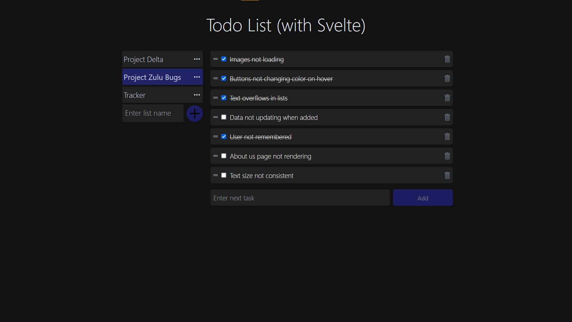 Todo List project